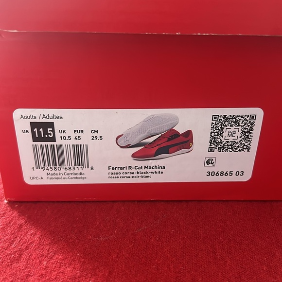 NWT Puma Ferrari Red Sneakers – Men's Size 11.5 – BRAND NEW - Picture 4 of 4